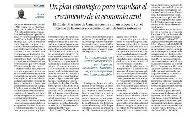Artículo publicado por el CMC en el periódico La Provincia: 13/08/18