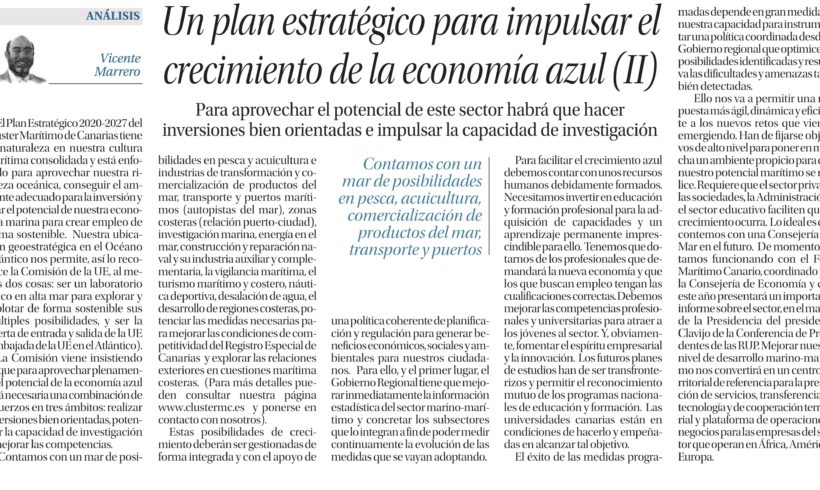 Artículo publicado por el CMC en el periódico La Provincia: 20/08/18