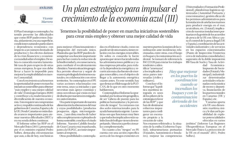 Article published by CMC in the newspaper La Provincia: 27/08/18