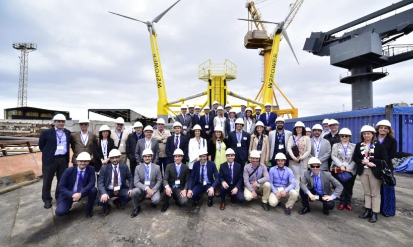 Presentation of the first floating prototype of two wind turbines: W2Power