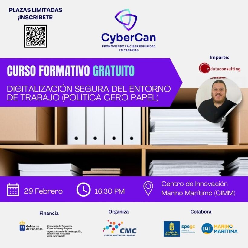 El Clúster Marítimo de Canarias impulsa la ciberseguridad con el Curso «Digitalización segura del entorno de trabajo»